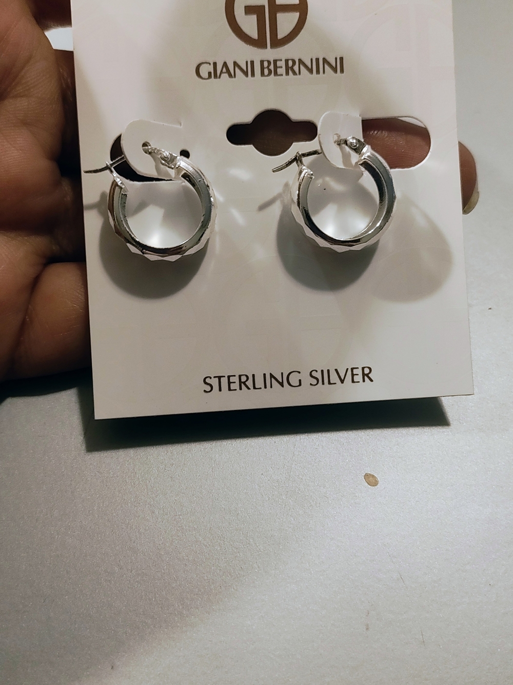 Giani Bernini Sterling Silver Faceted Hoop Earrings